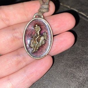 Vintage Bucking horse, cowboy necklace